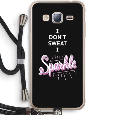 Sparkle quote: Samsung Galaxy J3 (2016) Transparant Hoesje met koord