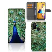 Samsung Galaxy M21 | M30s | Telefoonhoesje | Met pasjeshouder | Pauw