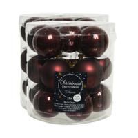 Kleine kerstballen - 54x st - mahonie bruin - D4 cm - glas - kerstversiering