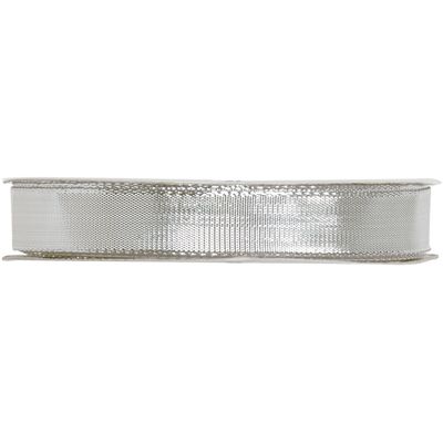 1x Hobby/decoratie metallic zilveren sierlinten met glitters 9 mm x 25 meter