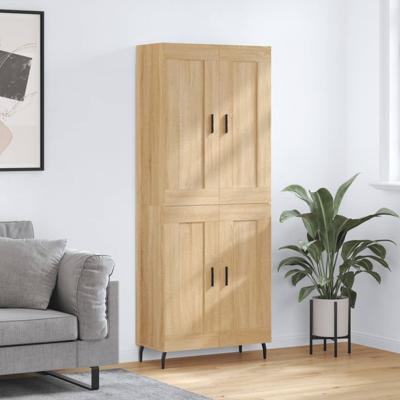 Hoge kast 69,5x34x180 cm bewerkt hout sonoma eikenkleurig