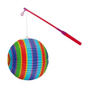 Lampionstokje 40 cm - met lampion - regenboog kleuren - D25 cm