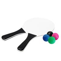 Bullet beachball set - zwart/wit - buiten/strand speelgoed - met 4 balletjes