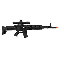 Verkleed speelgoed Politie/soldaten geweer - machinegeweer - zwart - plastic - 68 cm
