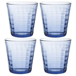 4x Drinkglazen/waterglazen blauw Prisme 275 ml   -