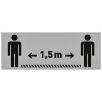 Vloersticker opus 2 40x15cm lichtgrijs zwart | 10 stuks