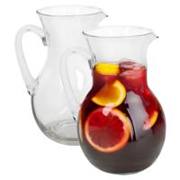 Gerimport waterkan Rabat - 2x - transparant - glas - 1,5L - limonadekan - schenkkan