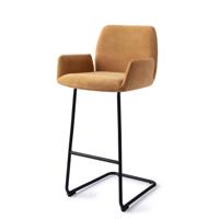 Jesper Home Barkruk 'Misaki' Arch Black, kleur Honey Harvest (zithoogte 75cm)