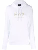 Ea7 Emporio Armani hoodie à logo embossé - Blanc