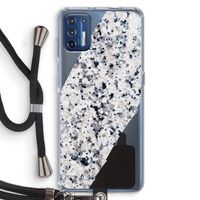 Gespikkelde marmer: Motorola Moto G9 Plus Transparant Hoesje met koord