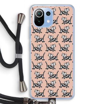 Zwarte poes: Xiaomi Mi 11 Lite Transparant Hoesje met koord