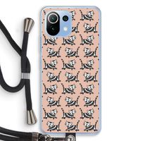 Zwarte poes: Xiaomi Mi 11 Lite Transparant Hoesje met koord