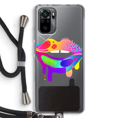 Lip Palette: Xiaomi Redmi Note 10 Pro Transparant Hoesje met koord