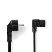 Nedis Stroomkabel | Type F (CEE 7/7) Male | IEC-320-C13 | Gehoekt | Gehoekt | Vernikkeld | 10.0 m | Rond | PVC | Zwart | Label - CEGL10020BK100