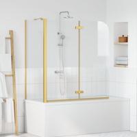 VidaXL Douche omhulsel goud 120 x 68 x 130 cm esg-glas en aluminium