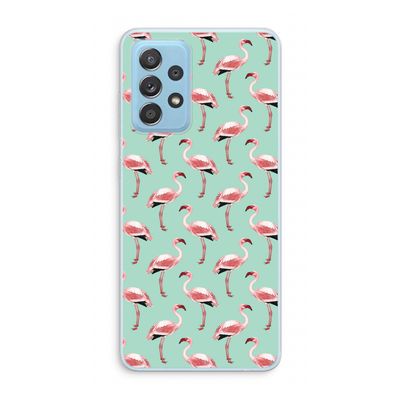 Flamingoprint groen: Samsung Galaxy A73 Transparant Hoesje