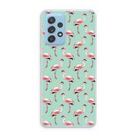 Flamingoprint groen: Samsung Galaxy A73 Transparant Hoesje