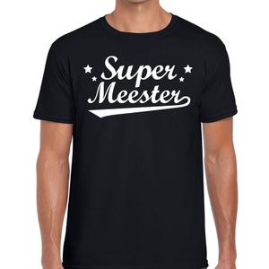 Super meester fun t-shirt zwart voor heren - Einde schooljaar/ meesterdag cadeau 2XL  -