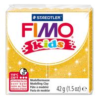 Fimo kids boetseerklei glitter goud, 42gr