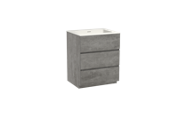 Storke Edge staand badmeubel 65 x 52 cm beton donkergrijs met Mata enkele wastafel in solid surface - thumbnail