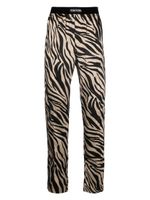 TOM FORD bas de pyjama en soie à imprimé zébré - Noir