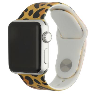 Apple Watch Bandje - Siliconen - Luipaard Print Geel - 44, 45, 46 & 49mm Apple Watch Bandje - Siliconen - Luipaard Print Geel - 44, 45, 46 & 49mm