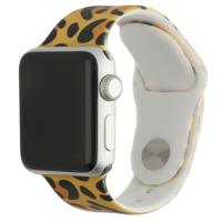 Apple Watch Bandje - Siliconen - Luipaard Print Geel - 44, 45, 46 & 49mm