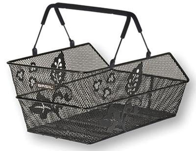 Basil cento flower multi - fietsmand - achterop - zwart