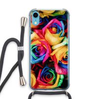 Neon bloemen: iPhone XR Transparant Hoesje met koord