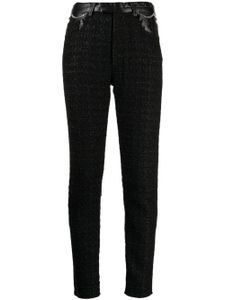 Undercover pantalon zippé en tweed à coupe slim - Noir