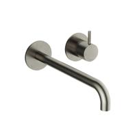 Hotbath Cobber - Wastafelmengkraan - zonder Waste - Laag - Geborsteld Nikkel - Inbouw - Nikkel - V02