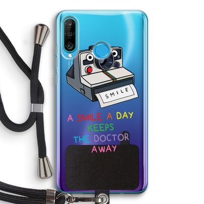 Smile: Huawei P30 Lite Transparant Hoesje met koord
