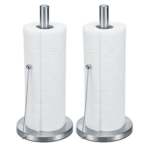 Set van 2x stuks RVS keukenrolhouder 33 cm