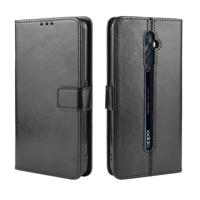 Voor oppo Reno2 F/Reno2 Z retro Crazy Horse textuur horizontale Flip lederen draagtas met houder & kaartsleuven & fotolijstjes (zwart)