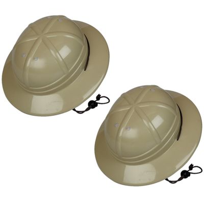 6x stuks kaki safari verkleed helm voor kinderen