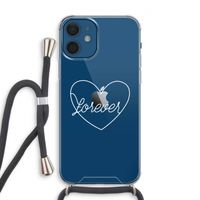Forever heart pastel: iPhone 12 Transparant Hoesje met koord