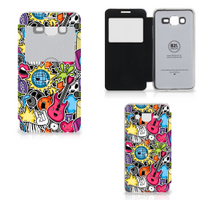Samsung Galaxy Grand Prime Wallet Case met Pasjes Punk Rock - thumbnail