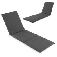 Ligstoelkussen voor Buiten Zitkussens met Klittenband Opvouwbaar Ligstoelkussen Stoelkussen voor Ligstoelen 182 x 59 cm Grijs (Set van 2)