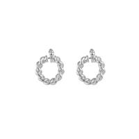 Go Dutch Label Hang Oorbellen Braided Hoop Zilver