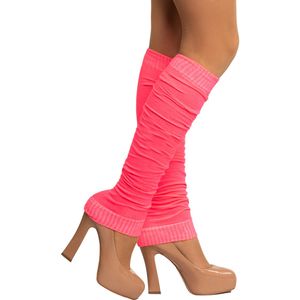 Verkleed beenwarmers - roze - one size - voor dames - Carnaval accessoires   -