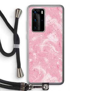 Abstract Painting Pink: Huawei P40 Pro Transparant Hoesje met koord