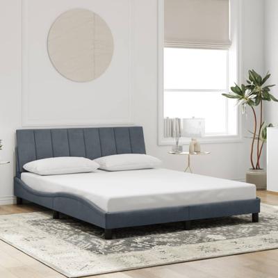 Bedframe zonder matras 160x200 cm fluweel donkergrijs