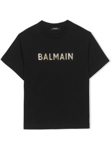 Balmain Kids t-shirt en coton à logo imprimé - Noir