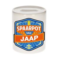 Kinder spaarpot met naam - Jaap - keramiek - met dop - wit - Sparen - Spaargeld van Jaap