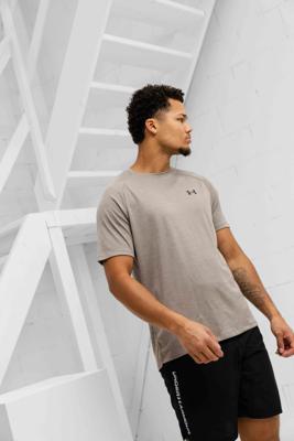 Under Armour Tech Textured T-Shirt Heren Bruin - Maat S - Kleur: Bruin | Soccerfanshop