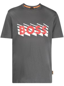 BOSS t-shirt en coton à logo imprimé - Gris