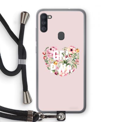 GRL PWR Flower: Samsung Galaxy A11 Transparant Hoesje met koord