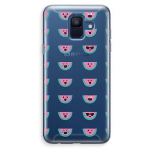 Smiley watermeloenprint: Samsung Galaxy A6 (2018) Transparant Hoesje
