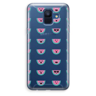 Smiley watermeloenprint: Samsung Galaxy A6 (2018) Transparant Hoesje