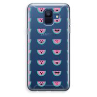Smiley watermeloenprint: Samsung Galaxy A6 (2018) Transparant Hoesje